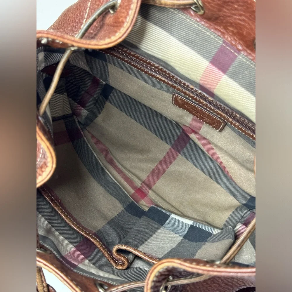 BURBERRY Vintage Brown Leather Small Backpack